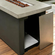 60" Outdoor Propane Fire Pit Table, Rectangular Concrete Gas Fire Pit with 60,000 BTU Heating, Hidden Tank Storage, Electronic Ignition, Lava Rocks & Cover for Patio Backyard Deck Garden, Light Grey