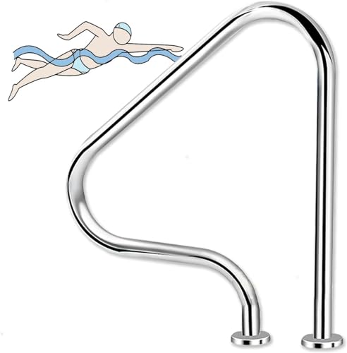 Swimming Pool Handrail, Deck-Mounted Pool Grab Bar,Stainless Steel Non-Slip Rail Handle for Swimming Pool Handrail Stair Railing