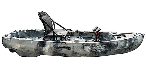 BKC FPK 8-Foot Single Foldable Kayak w/Pedal Drive, Paddle & Seat Included by BKC - Grey Camo