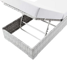 Modway Convene Outdoor Patio Chaise, Light Gray White 82.5 x 30 x 42