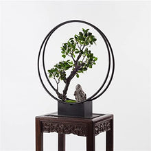 Artificial Plants Bonsai Artificial Bonsai Tree Artificial Bonsai Tree New Chinese Round Iron Art Simulation Green Bonsai Tree Living Room Corridor Rockery Welcome Simulation Bonsai Plant Artificial t