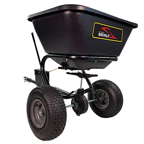 Brinly BS26BH-A Tow Behind Broadcast Spreader with Universal Hitch, 125 lb. - Flat Black