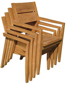 11 PC A Grade Outdoor Patio Teak Dining Furniture Set - 72" Round Table & 10 Cellore Stacking Arm Chairs