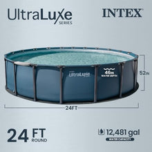 INTEX UltraLuxe 24ft x 52in Round Above Ground Pool Set, Smart WiFi Enabled