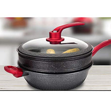 KKIUUUYTGT Die-casting Pot With Fixed Cover | Suitable For All Main Hobs | Natural Non-stick Mixing | Black