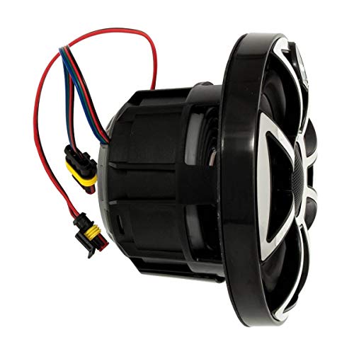 Wet Sounds REVO 6-XSG-SS High Output 6.5" Marine Coaxial Speaker with RGB Backlighting Gray