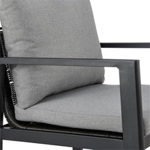 Armen Living Cayman 19" Aluminum Outdoor Dining Chair in Gray (Set of 2)