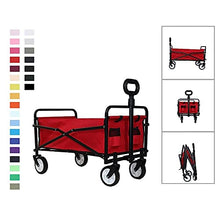 Handcart, Folding Wagon/Pull Along Cart - 360 Degree Rotation - Ideal for Using The G-Arden, Camping, at The Beach, at Festivals, Etc/Sandy,Red
