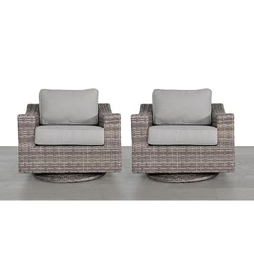 Seeheool Elegant Fully Assembled Swivel Patio Chair with Luxurious Cushions – Perfect for Outdoor Relaxation