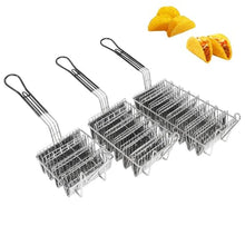 Frying basket Fryer Basket Stainless Steel Tortilla for, Holds 8 Shells, U-shaped, Flat Base(Large)