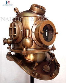 NauticalMart Boston Antique 18" U.S. Navy Diving Helmet Replica Brown