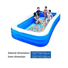 Oversize Design Inflatable Swimming Pool Family Interaction Pool Party Paddling Pool Thickened Abrasion Resistant Accommodate 1-6 People 360x196x68 Cm Sum
