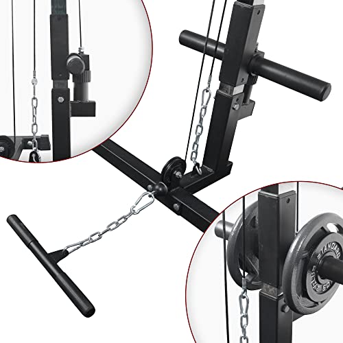 IFAST Power Cage 1000-Pound Capacity Olympic Squat Cage Power Rack with LAT Pull-Down Attachment, Red
