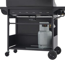 6 Burner Propane Gas Grill with Side Burner, 72000 BTU Stainless Steel Barbecue Grill with Cast Iron Grates and Locking Wheels for Outdoor Cooking in Backyard Patio and Camping Lawn