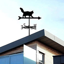 Cat Metal Weathervane Stainless Steel Wind Vane with Roof Mount Roof Garden Decorations for Outdoor Farm Yard Garden Gazebo Wind Direction Indicator Kit (Style 1)