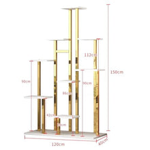 zktoermn 7-Tier Metal Plant Stand Indoor Outdoor, Large Tiered Shelf for Plants/Flowers, for Patio, Balcony, Living Room, Bedroom(Natural)
