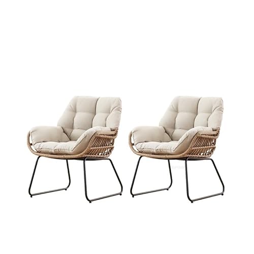 GLigeT Balcony Table and Chair Set Rattan Garden Furniture Sets Leisure Table and Chair Three-piece Set Home Outdoor Patio Coffee Table Combination Balcony Bistro Table Set (Color : B2 Chairs)