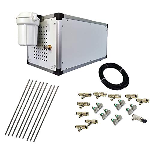 Mistcooling System - Stainless Steel Tubing - 1500 PSI Misting Pump - Do It Yourself Misting System - For Residential, Commercial and Industrial - Up to 120 Nozzles (78 Ft Mist Line - 40 Nozzles)