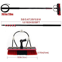 12-36ft Window Cleaning Pole, Water Fed Telescopic Brush, Extendable Photovoltaic Panel Cleaning Brushes, Solar Panel Cleaning Brush Can Spray Water,18ft/5.4m-35cmBrushhead