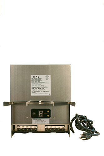 600W Watt Multi Tap 120 Volt AC to 12-15V Volt LED & Halogen - Low Voltage Landscape Lighting Indoor/Outdoor Weatherproof Transformer Power Pack w Digital Timer, Photocell Sensor - Stainless Steel