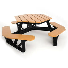 Frog Furnishings Hex Table Bench, Portable Outdoor for All Weather, Backyard, Dining Party, Patio, Also for School, College, Park, Playground, Swimming Pool