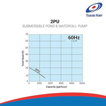 Tsurumi Pump 2PU | Submersible Pond Pump/Waterfall Pump | 1/5 HP, 115V, 2 in Discharge | Ideal Water Feature Pump for Ponds, Fountains, Waterfalls | 50 GPM / 3000 GPH