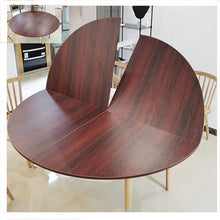 HAIXHX Foldable Round Table Top Extender, Large Universal 47.2"-94.5" Diameter Circle Wooden Table Top, Replace Table Top, No Legs, Home or Commercial Use, Easy to Store(Red,Diameter 63.0"/160cm)