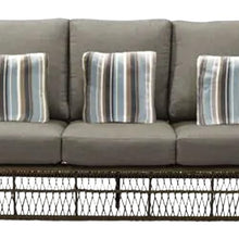 Four Seasons Courtyard Positano 3 Seater All Weather Wicker Loveseat Beige
