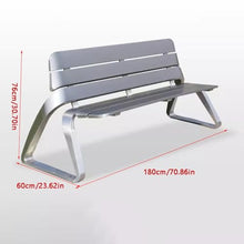 SABALON Patio Furniture Bench Outdoor Bench Stainless Steel Seat Outdoor Community Double Back Garden Bench Square Chair Outdoor Bench