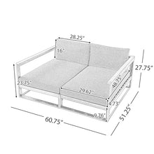 Christopher Knight Home Acacia Wood Outdoor Daybed Patio Sofa Set of 2, Double Outdoor Lounge Chairs Patio Sofa with Cushions & Armrest, Patio Lounger Outdoor Couch for Backyard Pool Deck, Beige+Teak