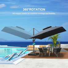 OROTLECT 11 Ft Grey Pole Square Cantilever Umbrella Outdoor Patio Umbrella,Graphite Grey