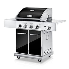 NutriChef 52,000 BTU 5-Burner Stainless Steel Propane Gas Grill with Portable Design, Electronic Ignition, Built-in Thermometer and Heavy-Duty Construction