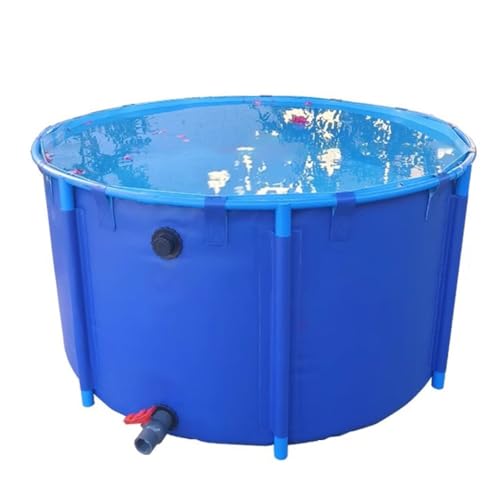Zfmnoyev Round Above Ground Frame Pool, Portable Collapsible Canvas Water Storage Tank, PVC Water Storage Pool with Water Outlet, for Outdoor Koi Culture Irrigation(1.8x0.6m)