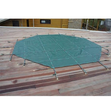 Inground Swimming Pool Cover Round 8 10 12 14 15 18 21 24 28 30 32 foot, Heavy Duty Winter In Ground Pool Safety Covers Green Mesh with Anchors Hook, Springs and Tool Kit, Custom Size(32.5 foot)