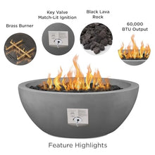Dustyview 42-in Round Concrete Propane Fire Bowl in Ash by BBQGuys Signature