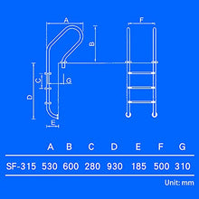 Swimming Pool Handrail 304 Stainless Steel Swimming Pool Stair Rail 3 Steps Pool Ladder for 1-1.4m Pool Tube Wall Thickness 1mm / Silver / 3 Step (Silver 3 Step)