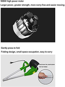 Household Electric Lawn mowers and Trimmers-Lightweight Telescopic Lawn mowers Multi-Angle Adjustment Foldable 500W high-Power Motor