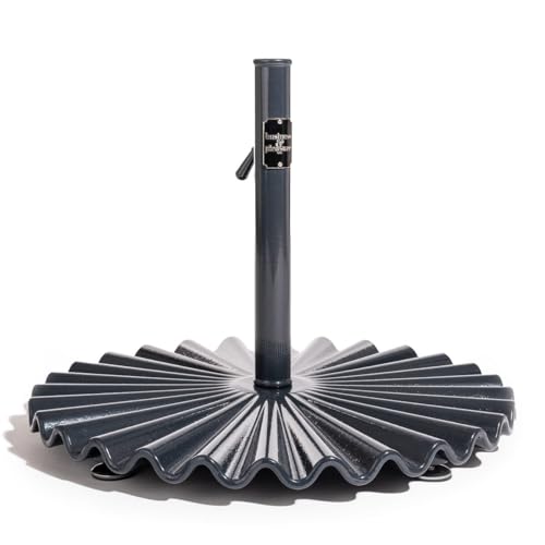 Business & Pleasure Co. The Clamshell Base - Outdoor Patio Umbrella Base - Vintage Black, 55lbs