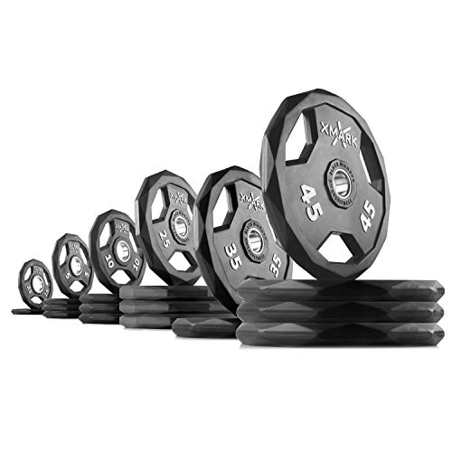 XMark Black Diamond Olympic Weight Plates 415 lb Set