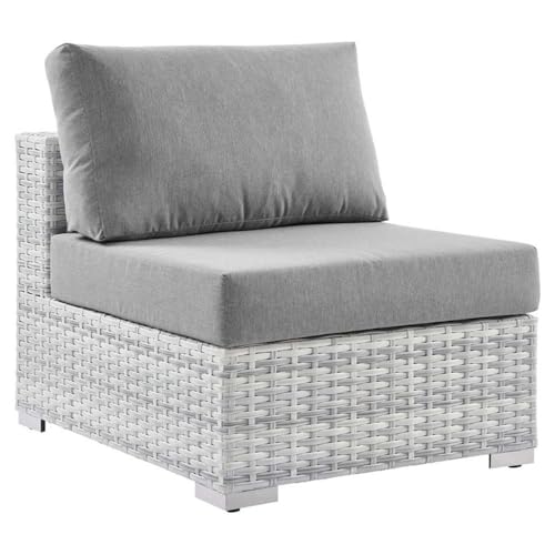 Modway Convene Outdoor Patio Armless Chair in Light Gray Gray