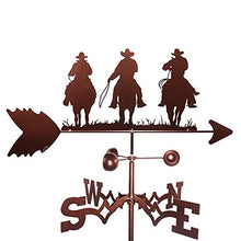 Metal Three Cowboy Weather Vane Stainless Steel Weather Practical Wind Vane Direction Indicator Measuring Tools Farm Scene Home Outdoor Garden Craft Ornament
