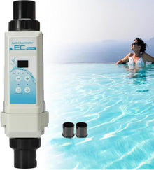 Salt Water Pool Chlorinator System, Pool Electrolytic Salt Chlorine Generator System, for Inground Pools Saltwater Pool System, LED Control Panel, Self Cleaning Function Up to 22,400 Gallons Pool