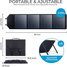 Outdoor Foldable Solar Panel 80W, Portable Solar Panel kit, Foldable Solar Charger for Portable Power Station, Solar Generator Camping, Laptops