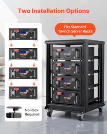 VEVOR 48V 100Ah LiFePO4 Lithium Battery, Built-in 100A BMS, 51.2V Server Rack LiFePO4 Battery with Bluetooth & Display, 5120Wh Capacity, 6000 Cycles, for Solar Energy Storage Home Backup Power, 2 Pack