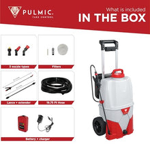 PULMIC Battery Powered Cart Sprayer, 9.25 Gallon, 18V Removable Lithium