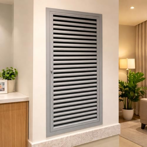 Innovz Ventilated Louvered Access Panel Aluminum, HVAC Access Door for Efficient Ventilation & Inspection, Home Office Commercial Kitchen Revision Door(Gray,WxH(24x52in))