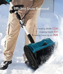 Portable Snow Shovel, Brushless Snow Blower with Adjustable Handle, Battery Powered Snow Blower for Driveway Winter Snow Removal(One Battery)