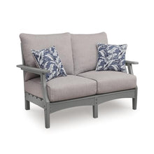 Covi Outdoor Loveseat w 2 Pillows, Foam Fill Nuvella Cushions, Gray 54 Inch