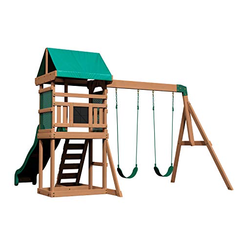 Backyard Discovery Buckley Hill Wooden Swing Set Green