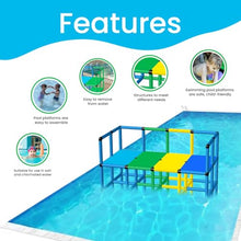 Funphix Outer Railing Swimming Pool Platform for Toddlers and Kids – Learn to Swim Outdoor Playset – Multi-Level Toddler Swim Platform for Swim School, Backyard Pool – Colorful Kids Pool Equipment